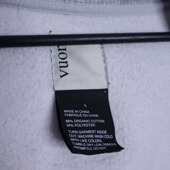 VUORI Seaside Hoodie Light Heather Grey French Terry Full Zip Men's L - Picture 9 of 10